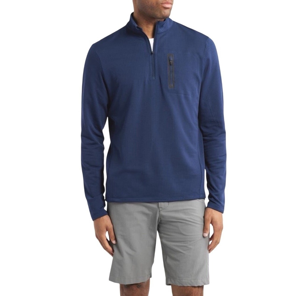 Ten Thousand Mens Size *XXL 1/4 Zip Midlayer Polartec Pullover Navy Golf Active